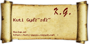 Kuti Győző névjegykártya